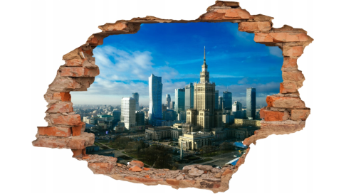 FOTOTAPETA 3D SAMOPRZYLEPNA naklejka na ścianę WIDOK NA WARSZAWĘ 
