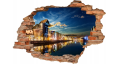 FOTOTAPETA 3D SAMOPRZYLEPNA naklejka dziura w ścianie MIASTO NOCĄ 