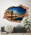 FOTOTAPETA 3D SAMOPRZYLEPNA naklejka dziura w ścianie MIASTO NOCĄ 