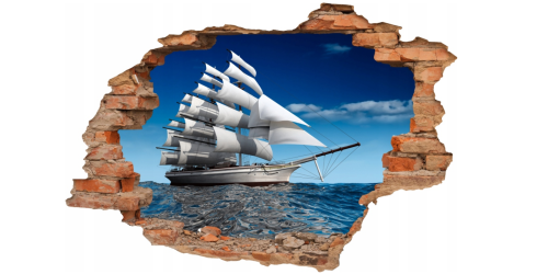 FOTOTAPETA 3D SAMOPRZYLEPNA naklejka ścienna 3D Statek na morzu