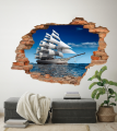 FOTOTAPETA 3D SAMOPRZYLEPNA naklejka ścienna 3D Statek na morzu