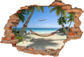 FOTOTAPETA 3D SAMOPRZYLEPNA naklejka ścienna 3d HAMAK PLAŻA TROPIKI