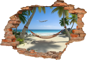 FOTOTAPETA 3D SAMOPRZYLEPNA naklejka ścienna 3d HAMAK PLAŻA TROPIKI