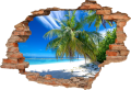 FOTOTAPETA 3D SAMOPRZYLEPNA naklejka 3D PLAŻA PALMY TROPIKI