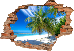 FOTOTAPETA 3D SAMOPRZYLEPNA naklejka 3D PLAŻA PALMY TROPIKI