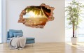 FOTOTAPETA 3D SAMOPRZYLEPNA naklejka 3d POD PALMĄ ZACHÓD SŁOŃCA