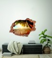 FOTOTAPETA 3D SAMOPRZYLEPNA naklejka 3d POD PALMĄ ZACHÓD SŁOŃCA
