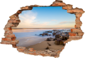 FOTOTAPETA 3D SAMOPRZYLEPNA naklejka 3D ścienna PLAŻA ZACHÓD SŁOŃCA MORZE
