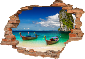 FOTOTAPETA 3D SAMOPRZYLEPNA naklejka ścienna 3D TAJLANDIA ŁÓDKI TROPIKI