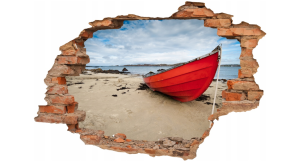 FOTOTAPETA 3D SAMOPRZYLEPNA na ścianę naklejka 3D ŁÓDŹ NA PLAŻY