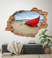 FOTOTAPETA 3D SAMOPRZYLEPNA na ścianę naklejka 3D ŁÓDŹ NA PLAŻY