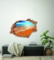 FOTOTAPETA 3D SAMOPRZYLEPNA naklejka dziura w ścianie PIASEK FALA MORZE 