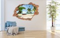 FOTOTAPETA 3D SAMOPRZYLEPNA naklejka dziura w ścianie PLAŻA PALMY ŁÓDKI