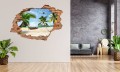 FOTOTAPETA 3D SAMOPRZYLEPNA naklejka dziura w ścianie PLAŻA PALMY ŁÓDKI