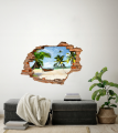 FOTOTAPETA 3D SAMOPRZYLEPNA naklejka dziura w ścianie PLAŻA PALMY ŁÓDKI