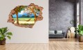 FOTOTAPETA 3D SAMOPRZYLEPNA naklejka ścienna dziura PLAŻA PIASEK HAMAK