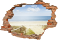 FOTOTAPETA 3D SAMOPRZYLEPNA naklejka DZIURA W ŚCAINIE plaża widok piasek