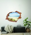 FOTOTAPETA 3D SAMOPRZYLEPNA naklejka DZIURA W ŚCAINIE plaża widok piasek
