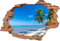 FOTOTAPETA 3D SAMOPRZYLEPNA dekoracyjna naklejka DZIURA palmy tropiki morze