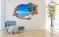 FOTOTAPETA 3D SAMOPRZYLEPNA dekoracyjna naklejka DZIURA palmy tropiki morze