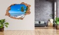 FOTOTAPETA 3D SAMOPRZYLEPNA dekoracyjna naklejka DZIURA palmy tropiki morze