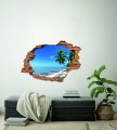 FOTOTAPETA 3D SAMOPRZYLEPNA dekoracyjna naklejka DZIURA palmy tropiki morze