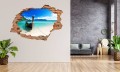 FOTOTAPETA 3D SAMOPRZYLEPNA naklejka ścienna dziura w ścianie ŁÓDKA OCEAN