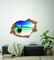 FOTOTAPETA 3D SAMOPRZYLEPNA naklejka ścienna dziura w ścianie ŁÓDKA OCEAN