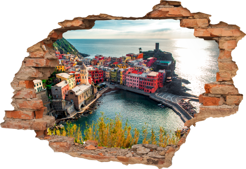 FOTOTAPETA 3D SAMOPRZYLEPNA naklejka dziura w ścianie WIDOK ZATOKA MIASTO