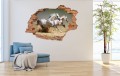 FOTOTAPETA 3D SAMOPRZYLEPNA naklejka dziura w ścianie GALOP BIAŁE KONIE 