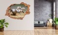 FOTOTAPETA 3D SAMOPRZYLEPNA naklejka dziura w ścianie GALOP BIAŁE KONIE 