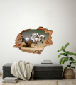 FOTOTAPETA 3D SAMOPRZYLEPNA naklejka dziura w ścianie GALOP BIAŁE KONIE 