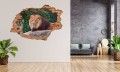 FOTOTAPETA 3D SAMOPRZYLEPNA naklejka na ścianę dziura KRÓL LEW  