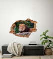 FOTOTAPETA 3D SAMOPRZYLEPNA naklejka na ścianę dziura KRÓL LEW  