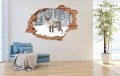 FOTOTAPETA 3D SAMOPRZYLEPNA naklejka dziura w ścianie LAS RENIFER ZIMA