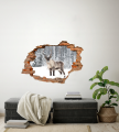 FOTOTAPETA 3D SAMOPRZYLEPNA naklejka dziura w ścianie LAS RENIFER ZIMA