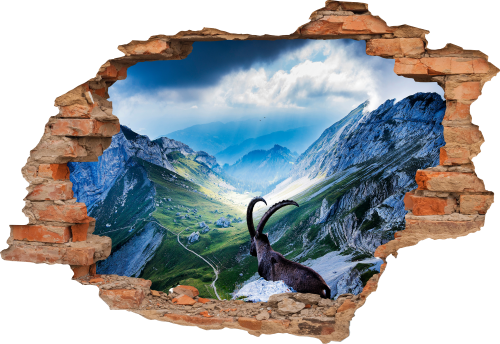 FOTOTAPETA 3D SAMOPRZYLEPNA naklejka dekoracyjna ścienna GÓRY KOZA WIDOK