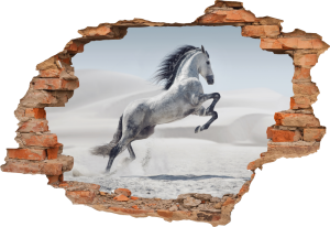 FOTOTAPETA 3D SAMOPRZYLEPNA naklejka dziura w ścianie BIAŁY KOŃ