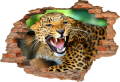 FOTOTAPETA 3D SAMOPRZYLEPNA naklejka dekoracyjna dziura w ścianie GEPARD