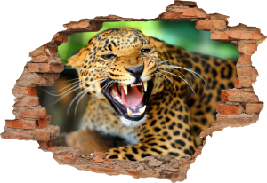 FOTOTAPETA 3D SAMOPRZYLEPNA naklejka dekoracyjna dziura w ścianie GEPARD