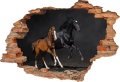 FOTOTAPETA 3D SAMOPRZYLEPNA naklejka dziura w ścianie KONIE GALOP