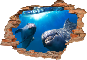 FOTOTAPETA 3D SAMOPRZYLEPNA naklejka dekoracyjna na ścianę DELFIN OCEAN