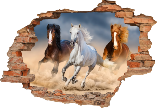 FOTOTAPETA 3D SAMOPRZYLEPNA naklejka dekoracyjna KONIE W GALOPIE STADO