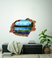 FOTOTAPETA 3D SAMOPRZYLEPNA naklejka dekoracyjna NATURA KWIATY JEZIORO