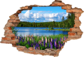 FOTOTAPETA 3D SAMOPRZYLEPNA DZIURA W ŚCIANIE LAWENDA POLE ZACHÓD SŁOŃCA