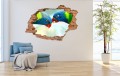FOTOTAPETA 3D SAMOPRZYLEPNA naklejka dziura w ścianie PAPUGI KOLOR