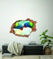 FOTOTAPETA 3D SAMOPRZYLEPNA naklejka dziura w ścianie PAPUGI KOLOR