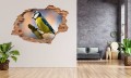 FOTOTAPETA 3D SAMOPRZYLEPNA naklejka dziura w ścianie SIKORKA PTAK 