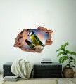 FOTOTAPETA 3D SAMOPRZYLEPNA naklejka dziura w ścianie SIKORKA PTAK 