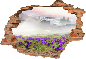 FOTOTAPETA 3D SAMOPRZYLEPNA naklejka ścienna NATURA MGŁA KROKUSY
